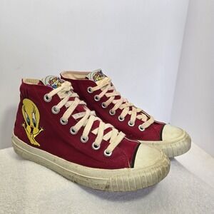 Vtg 1993 Keds Looney Tunes® High Top Red Sneakers Womens Size 7.5 Tweety Bird
